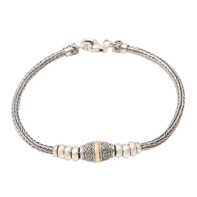 Gold-Accented Sterling Silver Chain Bracelet
