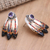 Amethyst drop earrings, 'Magic Feather' - Amethyst and Sterling Silver Drop Earrings (image 2b) thumbail
