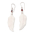 Garnet dangle earrings, 'Pale Leaves' - Sterling Silver and Garnet Leaf-Motif Earrings thumbail