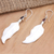Garnet dangle earrings, 'Pale Leaves' - Sterling Silver and Garnet Leaf-Motif Earrings (image 2b) thumbail