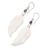 Garnet dangle earrings, 'Pale Leaves' - Sterling Silver and Garnet Leaf-Motif Earrings (image 2c) thumbail