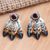Garnet drop earrings, 'Flying High' - Balinese Garnet and Sterling Silver Drop Earrings (image 2) thumbail
