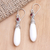 Garnet dangle earrings, 'Balinese Sling' - Handmade Garnet and Sterling Silver Dangle Earrings (image 2) thumbail