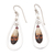 Garnet dangle earrings, 'Feather in Your Cap' - Sterling Silver and Garnet Dangle Earrings thumbail