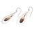 Garnet dangle earrings, 'Feather in Your Cap' - Sterling Silver and Garnet Dangle Earrings (image 2b) thumbail
