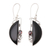 Garnet dangle earrings, 'Cupid's Arrow' - Garnet and Sterling Silver Crescent Dangle Earrings thumbail