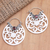 Garnet hoop earrings, 'Pale Paradise' - Garnet and Sterling Silver Hoop Earrings (image 2) thumbail
