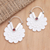 Garnet hoop earrings, 'Soft Curves' - Garnet and Sterling Silver Floral Hoop Earrings thumbail
