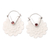 Garnet hoop earrings, 'Soft Curves' - Garnet and Sterling Silver Floral Hoop Earrings (image 2a) thumbail