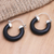Sterling silver hoop earrings, 'True Courage' - Hand Crafted Sterling Silver Hoop Earrings (image 2b) thumbail
