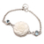 Blue topaz pendant bracelet, 'Winter Rose' - Blue Topaz Rose-Motif Pendant Bracelet (image 2d) thumbail