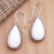 Sterling silver dangle earrings, 'Pale Pear' - Hand Crafted Sterling Silver Dangle Earrings (image 2) thumbail