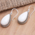 Sterling silver dangle earrings, 'Pale Pear' - Hand Crafted Sterling Silver Dangle Earrings (image 2b) thumbail