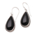 Buffalo horn dangle earrings, 'Midnight Drizzle' - Sterling Silver and Buffalo Horn Teardrop Dangle Earrings thumbail