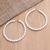 Cultured pearl hoop earring, 'Soft Halo' - Sterling Silver and Cultured Pearl Hoop Earrings (image 2b) thumbail