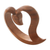Wood statuette, 'Loving Me' - Hand Carved Suar Wood Heart-Motif Statuette (image 2d) thumbail