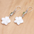 Peridot dangle earrings, 'Springtime Frangipani' - Sterling Silver and Peridot Floral Dangle Earrings (image 2b) thumbail