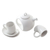 Ceramic tea set, 'Pour the Tea in White' (set for 2) - Hand Crafted White Ceramic Tea Set (Set for 2) (image 2c) thumbail