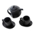 Ceramic tea set, 'Pour the Tea in Black' (set for 2) - Hand Crafted Black Ceramic Tea Set (Set for 2) (image 2c) thumbail