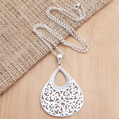 Sterling silver pendant necklace, 'Dazzling Designs' - Hand Crafted Sterling Silver Pendant Necklace