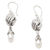 Cultured pearl dangle earrings, 'Open Harmony' - Cultured Pearl and Sterling Silver Dangle Earrings thumbail