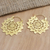 Gold-plated hoop earrings, 'Healing Mandala' - Gold-Plated Brass Mandala Hoop Earrings
