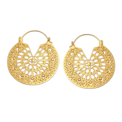 Handmade Gold-Plated Brass Hoop Earrings