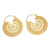 Gold-plated hoop earrings, 'Divine in Orbit' - Handmade Gold-Plated Brass Hoop Earrings