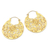 Gold-plated hoop earrings, 'Smell the Roses' - Artisan Crafted Gold-Plated Brass Hoop Earrings