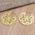 Gold-plated hoop earrings, 'Smell the Roses' - Artisan Crafted Gold-Plated Brass Hoop Earrings