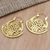 Pendientes aro bañados en oro - Pendientes de aro de latón con baño de oro elaborados artesanalmente