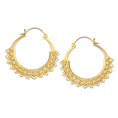 Handcrafted Gold-Plated Hoop Earrings from Bali