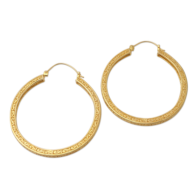 Minimalist Gold-Plated Brass Hoop Earrings
