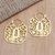 Vergoldete Ohrringe, 'Kingdom Gates' - Handgefertigte vergoldete Ohrringe mit Blattmotiv