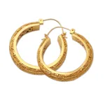 Gold-plated hoop earrings, 'Admiring Beauty' - Artisan Crafted Gold-Plated Hoop Earrings from Bali