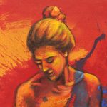 'Inner Beauty' - Signed Javanese Figure Painting on Canvas