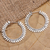 Sterling silver hoop earrings, 'Circle of Memory' - Hand Crafted Sterling Silver Hoop Earrings (image 2) thumbail