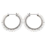 Sterling silver hoop earrings, 'Circle of Memory' - Hand Crafted Sterling Silver Hoop Earrings