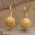 Gold-plated drop earrings, 'Golden Happiness' - Hand Made Gold-Plated Sterling Silver Drop Earrings (image 2) thumbail