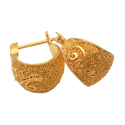 Vergoldete Ohrhänger - Handgefertigte Ohrhänger aus vergoldetem Sterlingsilber