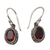 Garnet dangle earrings, 'Soft Music in Red' - Handcrafted Sterling Silver and Garnet Dangle Earrings thumbail