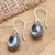 Blue topaz dangle earrings, 'Soft Music in Blue' - Handmade Sterling Silver and Blue Topaz Dangle Earrings thumbail