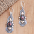 Gold-accented garnet earrings, 'Red Cocoon' - Gold-Accented Sterling Silver and Garnet Dangle Earrings (image 2) thumbail