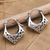 Sterling silver hoop earrings, 'Arrival' - Hand Crafted Sterling Silver Hoop Earrings (image 2) thumbail