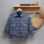 Cotton jacket, 'Grey Eyes' - Woven Cotton Jacket from Java