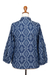 Denim shirt jacket, 'Brocade Flowers' - Woven Cotton Button-Up Shirt Jacket from Java (image 2f) thumbail