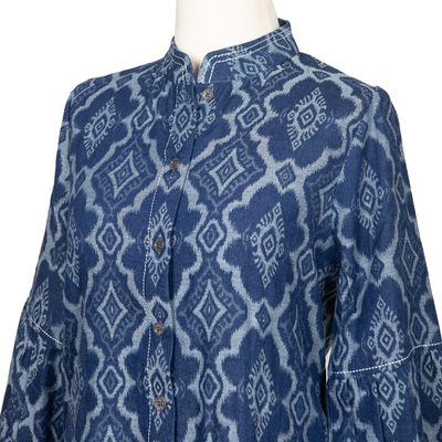 Jeanshemdjacke - Hemdjacke aus gewebter Baumwolle mit Knöpfen von Java