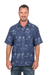 Men's cotton shirt, 'Tropical Vacation' - Men's Palm Tree-Patterned Cotton Shirt (image 2a) thumbail