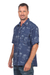 Men's cotton shirt, 'Tropical Vacation' - Men's Palm Tree-Patterned Cotton Shirt (image 2d) thumbail