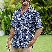 Featured review for Mens cotton ikat shirt, Best Man